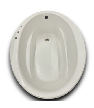 53547 Sunward White Acrylic Oval Drop-In Soaking Bathtub