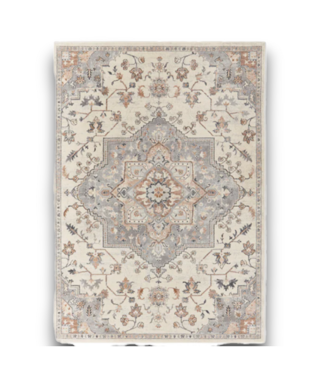 53572 Tess Cream Rectangle Indoor/Outdoor Area Rug 5 x 7