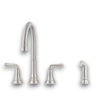 53574 Stainless Steel 2-Handle Faucet with Side Sprayer