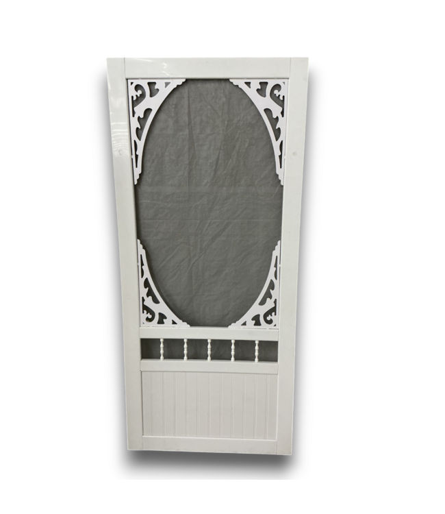 53576 White Single Hinged Vinyl Screen Door 36 x 80