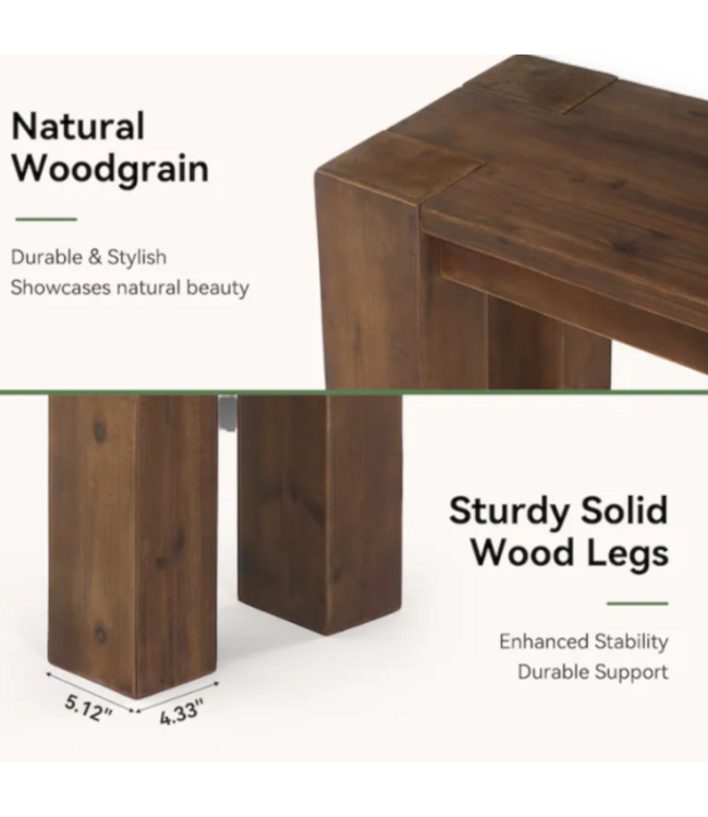 53577 Toasted Fir Wooden Narrow Side Table 70"