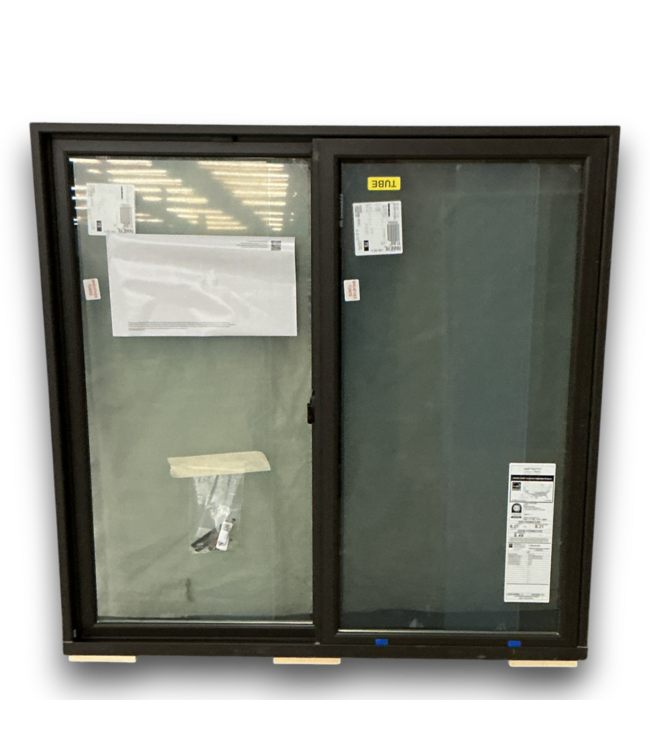 53588 Dark Brown Vinyl Horizontal Slider Window 47.5" x 47"