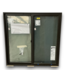 53588 Dark Brown Vinyl Horizontal Slider Window 47.5" x 47"