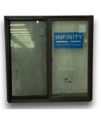 53588 Dark Brown Vinyl Horizontal Slider Window 47.5" x 47"