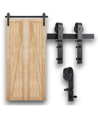 53593 Matte Black Indoor Single Barn Door Hardware Kit