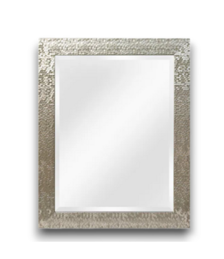 53603 Rectangular Glitzy Silver Framed Wall Mirror 27" X 33"