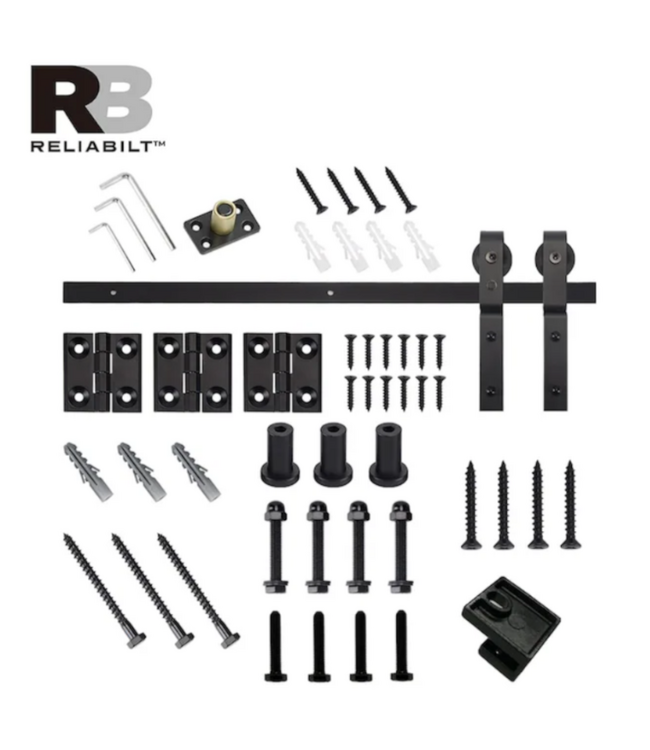 53593 Matte Black Indoor Single Barn Door Hardware Kit