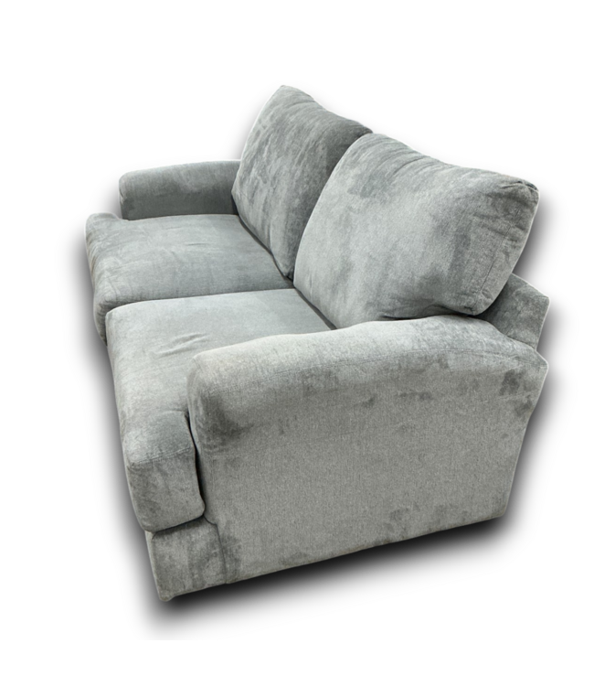 53605 Silver Gray Microfiber Couch 91"L