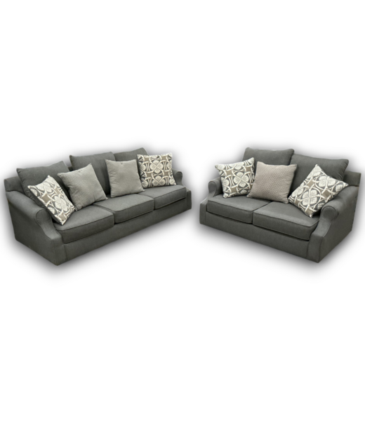 53607 Steel Gray Sofa Set of 2-pcs