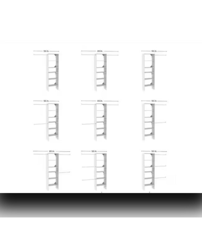 53618 White Solid Wood Tower Closet System