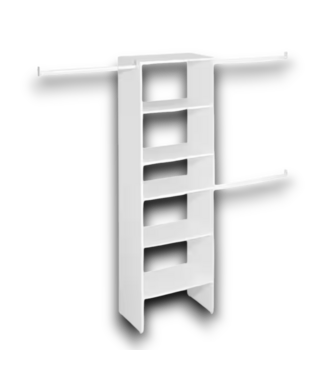 53618 White Solid Wood Tower Closet System