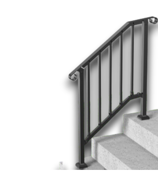 53609 Black Iron Handrail for 2-3 Steps