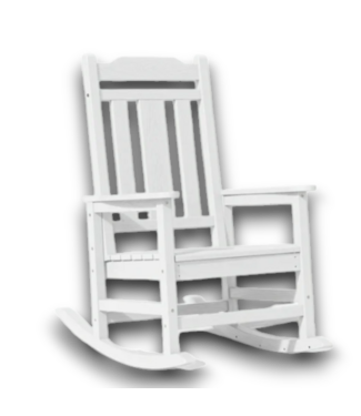 53619 White Outdoor HDPE Rocking Chair