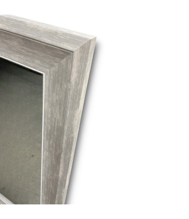 53629 24"W x 36"H Rectangle Wood Gray Framed Mirror