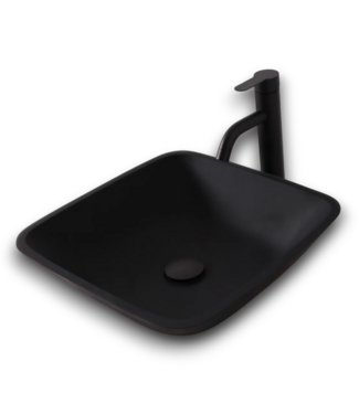 53633 Black Vessel Sink with Faucet 16"