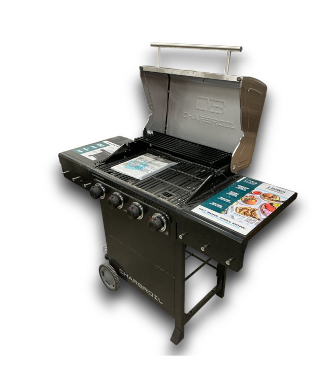 53637 Black and Silver 4-Burner Liquid Propane Gas Grill