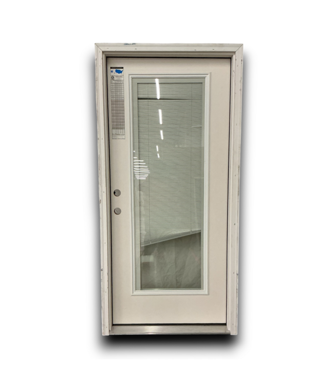 53640 Prehung Full-LIte with Blinds  Exterior Door 36" x 80" RH