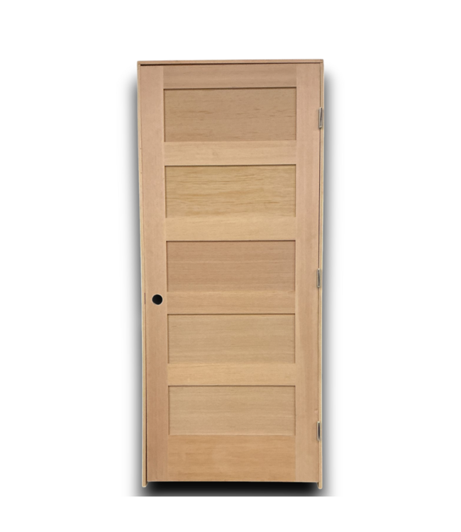 53645 Prehung Unfinished 5-Panel Interior Solid Door 34" x 80" LH