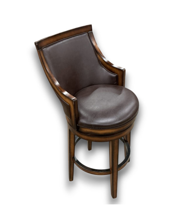 53651 Rustic Oak Wood Barstools Set of 2