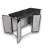 53652 Black Outdoor Lean To Metal Storage Shed 3 Doors
