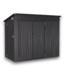 53652 Black Outdoor Lean To Metal Storage Shed 3 Doors