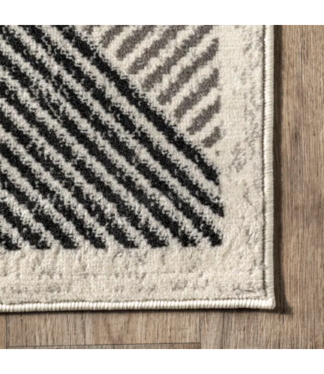53653 Charline Black & Cream Stripes 8' x 10' Area Rug