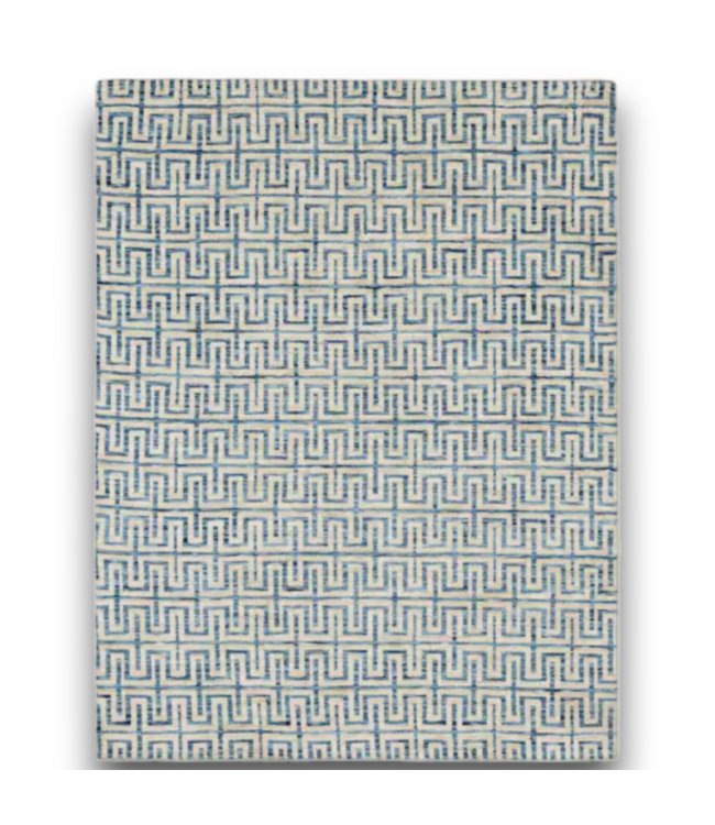 53663 Blue & White Rectangular Indoor Area Rug 7' x 10'