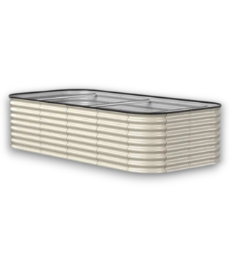 53666 Ivory Metal Raised Garden Bed