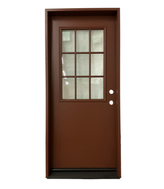 53670 9 Lite Reddish Brown Prehung Exterior Door 34 x 78