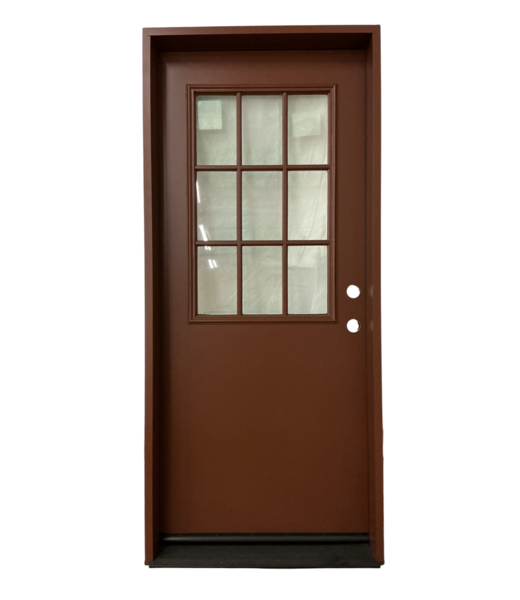 53670 9 Lite Reddish Brown Prehung Exterior Door 34 x 78