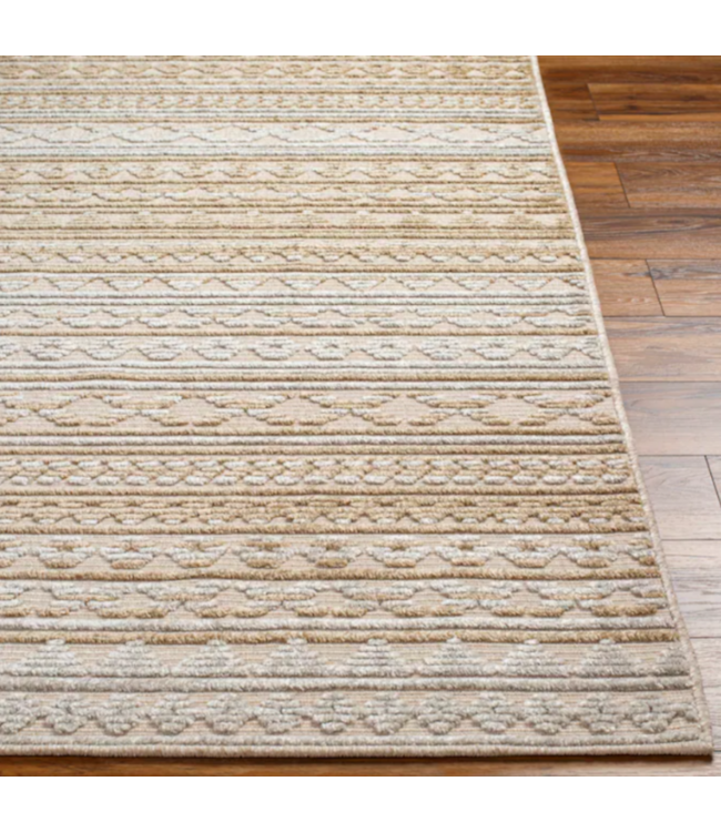 53673 Natural Tan & Grey Area Rug 8' x 10'