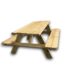 53682 Rustic Solid Wood Picnic Table with Benches