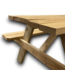 53682 Rustic Solid Wood Picnic Table with Benches