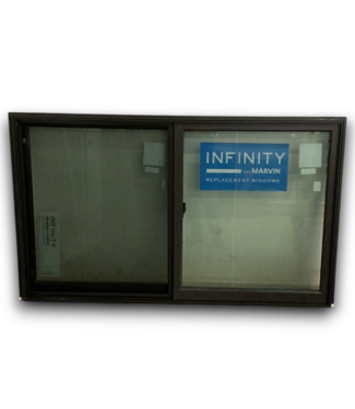 53684 60" x 35" Dark Brown Horizontal Slider Window