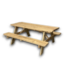 53682 Rustic Solid Wood Picnic Table with Benches