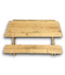 53682 Rustic Solid Wood Picnic Table with Benches