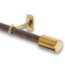 53698 72" to 144" Wood and Gold Iron Single Curtain Rod