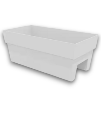 53707 White Deck Rail Plastic Planter 24"