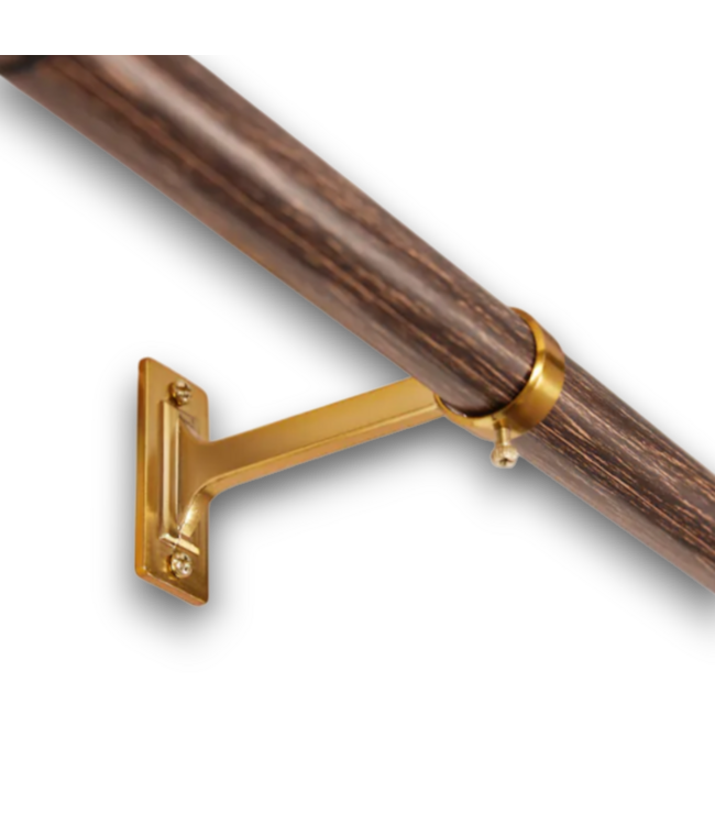 53698 72" to 144" Wood and Gold Iron Single Curtain Rod
