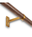 53698 72" to 144" Wood and Gold Iron Single Curtain Rod