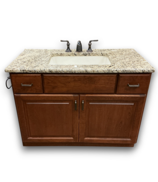 53713 Dark Walnut Bathroom Vanity With Granite Top 42"W