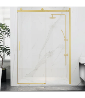53733 Rhode Series Brushed Gold Sliding Shower Door 60"W