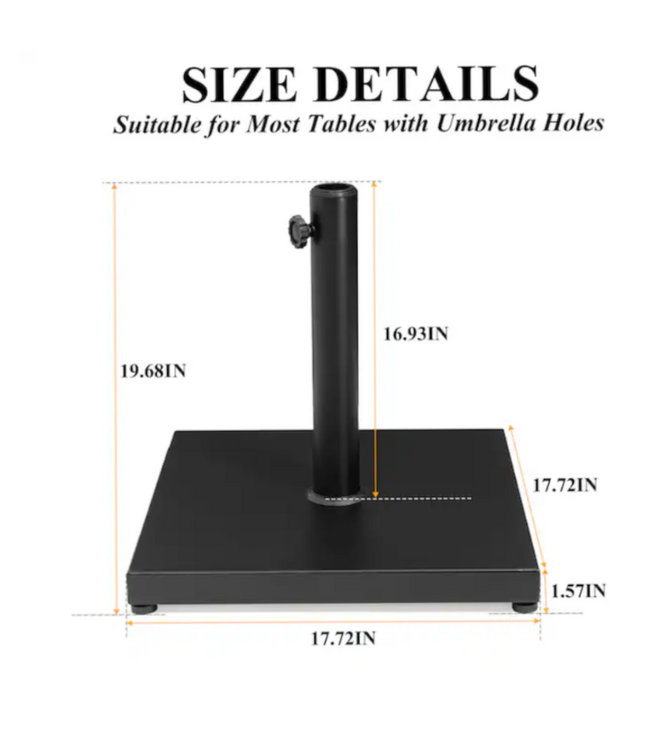 53742 Black Square Concrete Umbrella Base