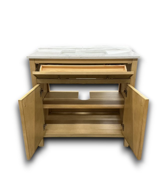 53751 Sandbanks White Oak Bathroom Vanity With Top 36"