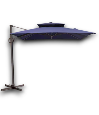 53753 Double Top Navy Blue Cantilever Patio Umbrella 11' x 9'