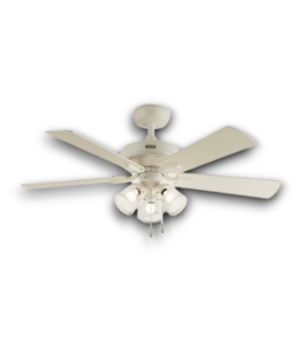 53758 52" Fresh White 5- Blade Ceiling Fan with Light