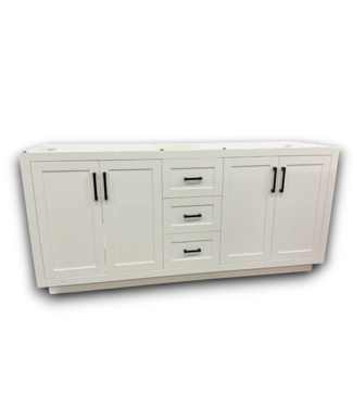53760 Miranda White Double Bathroom Vanity Base Only 71"W
