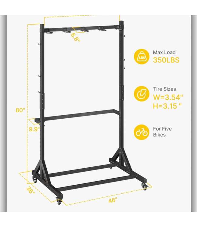 53762 Freestanding Bike Storage Rack for 5 Bikes