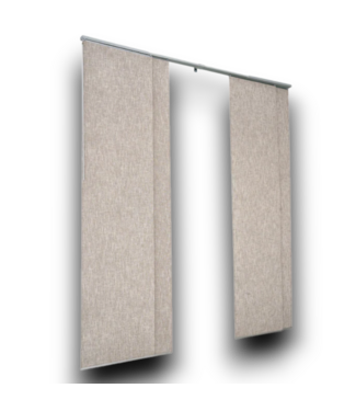 53761 Vertical Brown Panel Track Blinds For Patio Doors 86"W