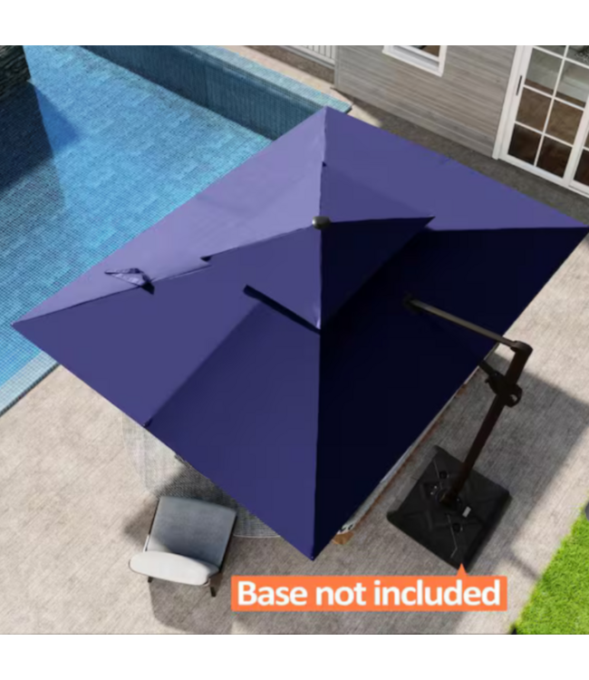 53753 Double Top Navy Blue Cantilever Patio Umbrella 11' x 9'